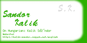 sandor kalik business card